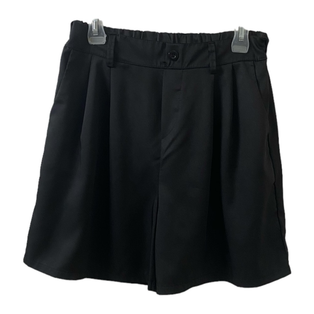 Shein High Rise Black Pull-On Shorts Pleated Front Women's Size M